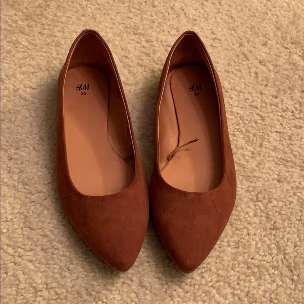 Brown slip on flats